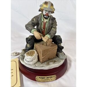Emmett Kelly Jr Peanut Butter Ceramic Clown Sculpture Flambro Multicolor